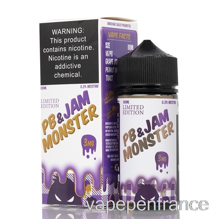 Raisin - Pb Et Confiture Monstre - 100 Ml 0 Mg Stylo Vape